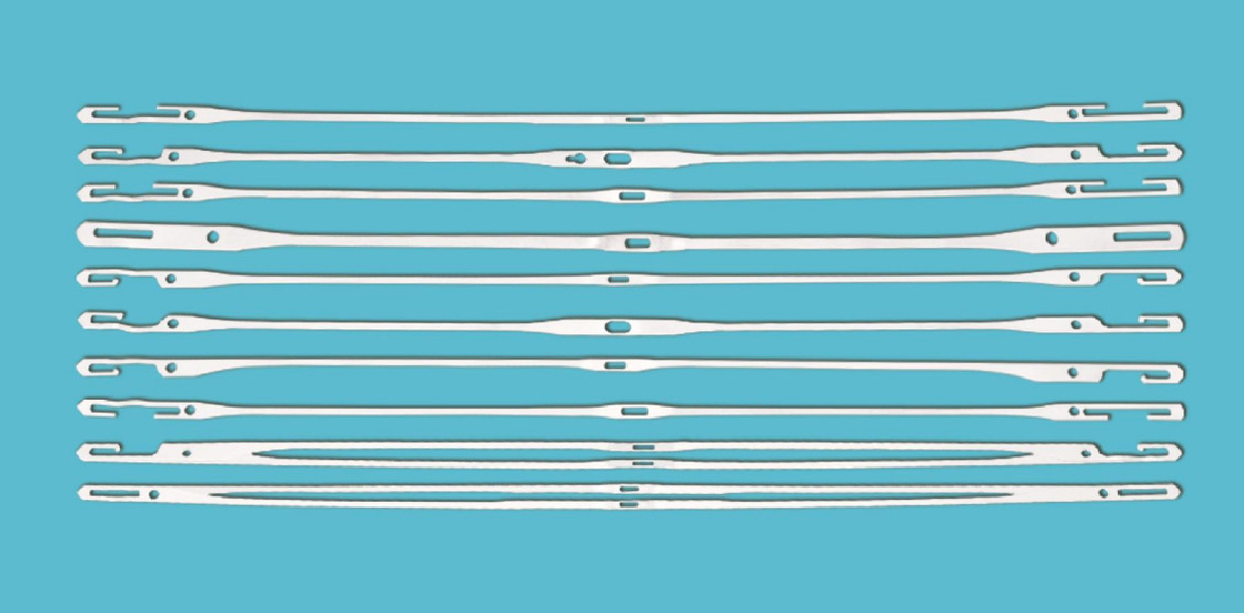 C Type Simplex Flat Steel Healds Of Shuttleless Weaving Loom 331x5.5x0.3mm Eyelet 6.5x1.8mm